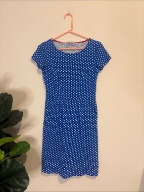 Boden Blue Daisy print Dot Short-Sleeve Dress 2P